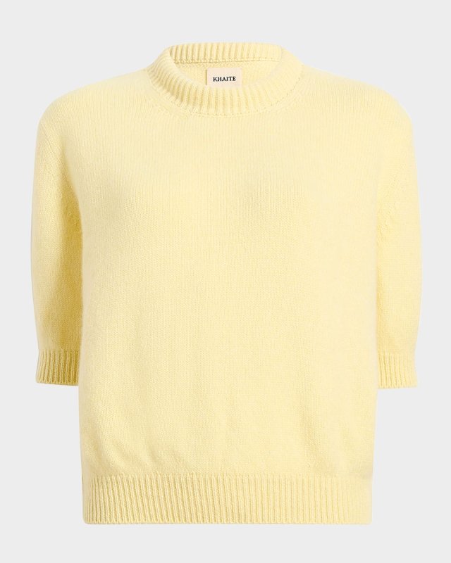 Davin Short-Sleeve Cashmere Sweater